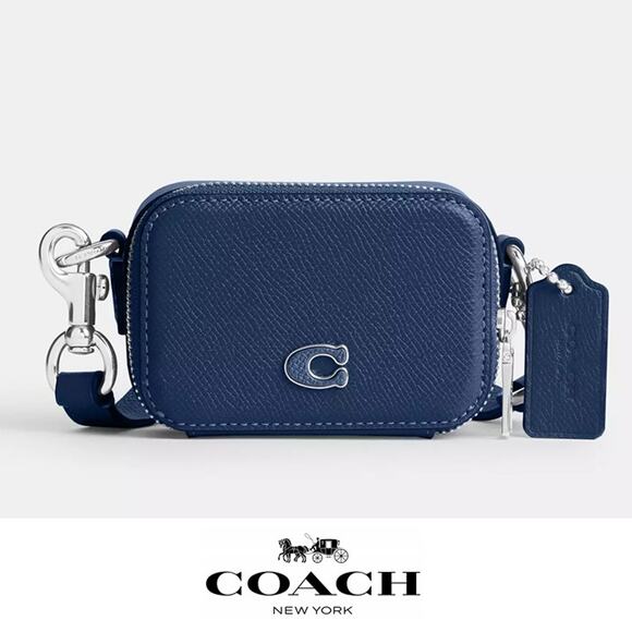 ❤️ Coach Crossbody Pouch Deep Blue - Picture 1 of 10